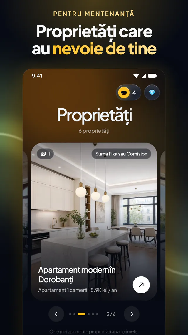 Ce văd profesioniștii de mentenanță: proprietăți care au nevoie de lucrări, fiecare cu o estimare anuală.